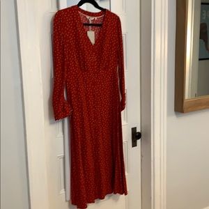Red polka dot dress from Boden